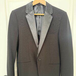 ZARA MAN Black Studded Collar Blazer – US Men’s Medium – Statement Piece